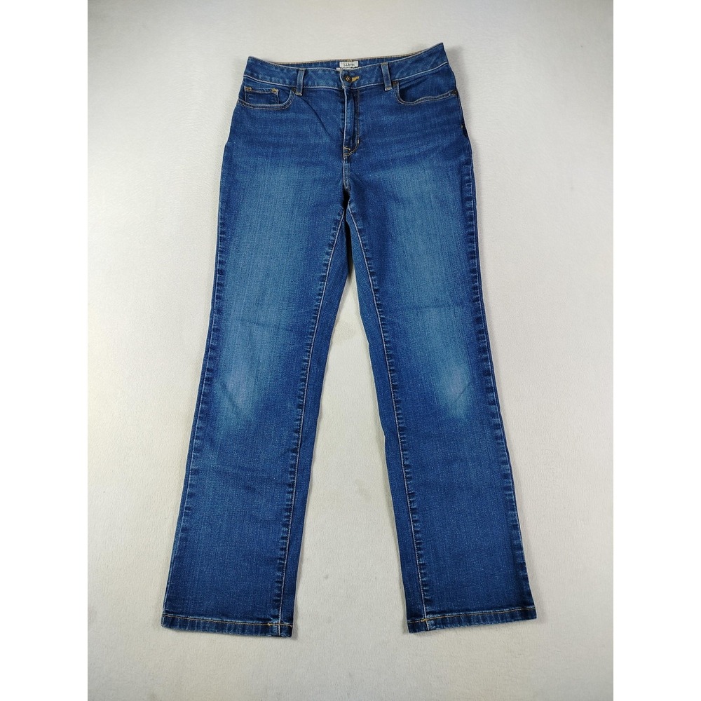 L.L.Bean Jeans Womens 10 Blue‎ Medium Wash Mid Rise Classic Fit Straight Denim
